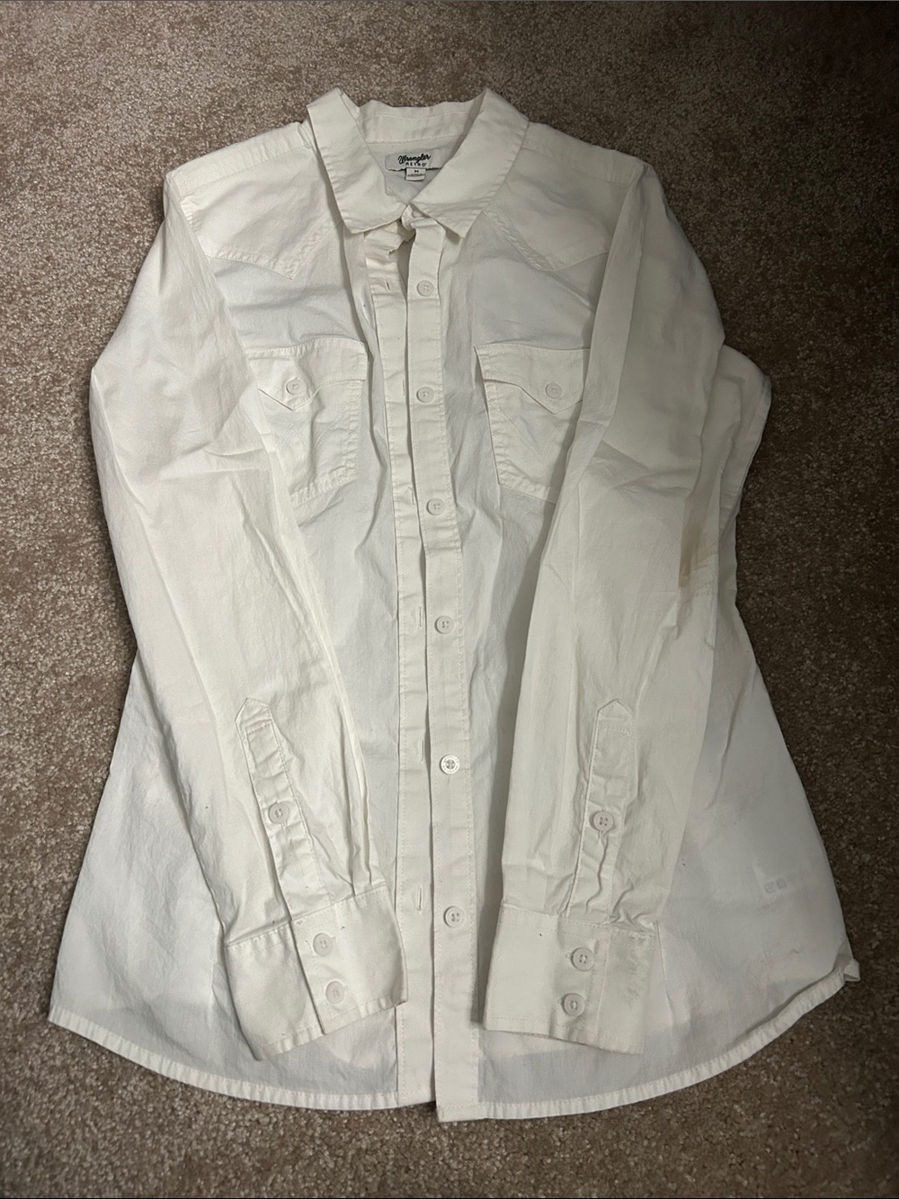 Wrangler Women's White Button-Down Western Shirt
